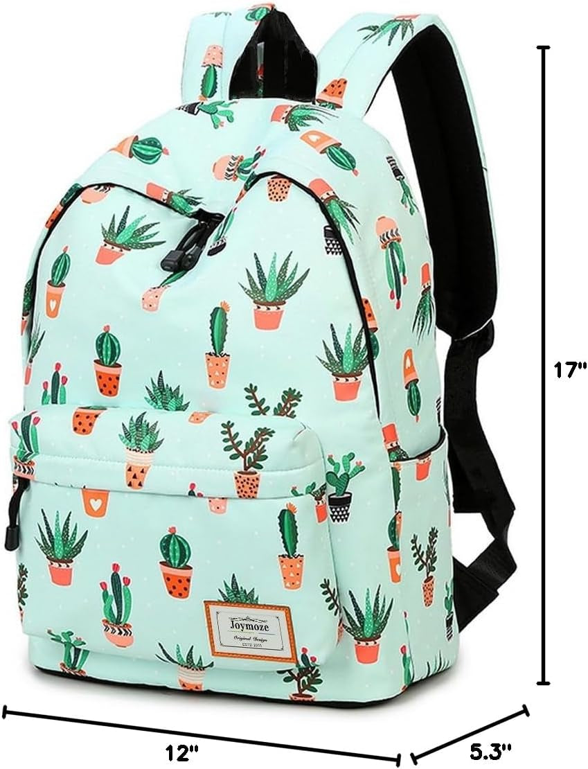 Cactus-Themed Leisure Backpack for Teenage Girls and Women