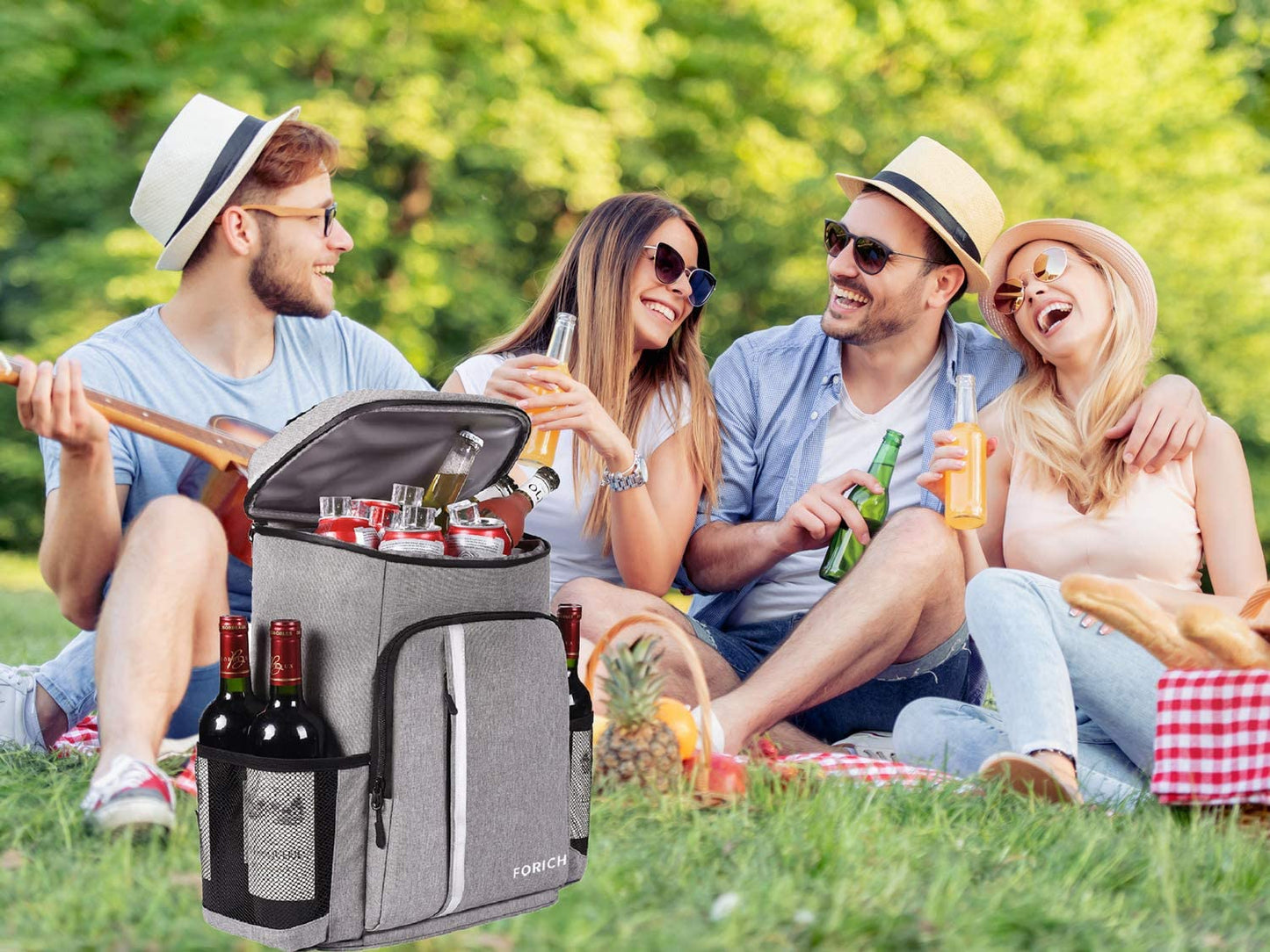 Insulated Waterproof Backpack Cooler Bag - Lightweight Leakproof Design for Work, Lunch, Picnics, Camping, and Hiking - Holds 30 Cans