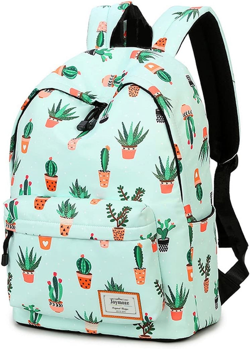 Cactus-Themed Leisure Backpack for Teenage Girls and Women