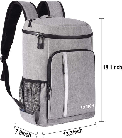 Insulated Waterproof Backpack Cooler Bag - Lightweight Leakproof Design for Work, Lunch, Picnics, Camping, and Hiking - Holds 30 Cans
